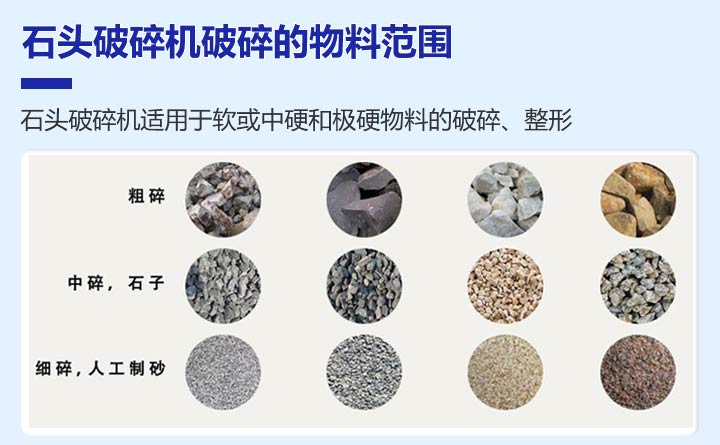 石頭破碎機(jī)的粗碎，中碎，細(xì)碎效果