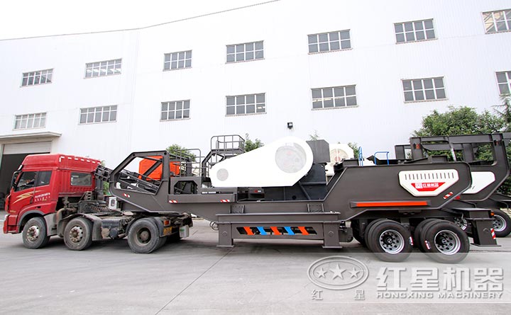 輪胎式移動破碎站，車載行走模式